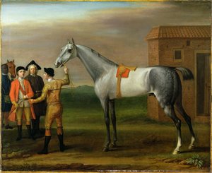 Lamprey, kasama ang kanyang may-ari, si Sir William Morgan, sa Newmarket, 1723 finn